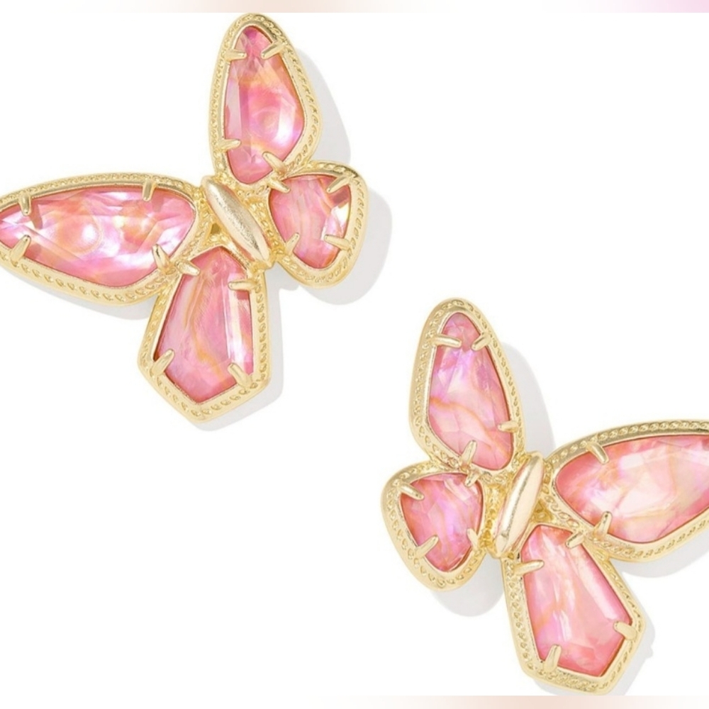 Kendra Scott x Dolly Parton Butterfly Pink Stud Earrings